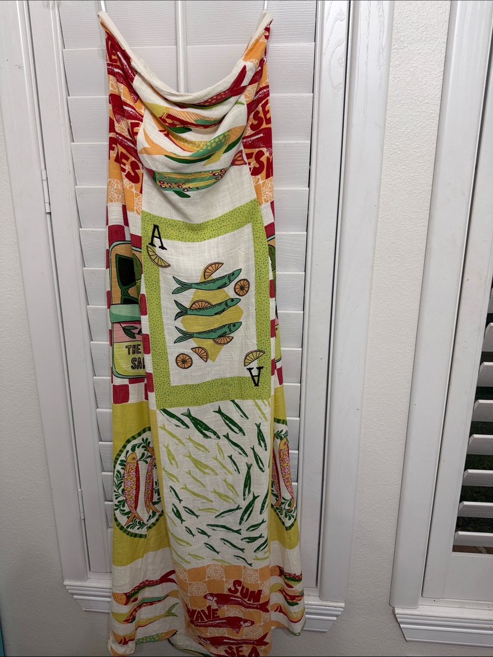 Viral Paper Heart Maxi Dress Sardine Print✨M✨NWT